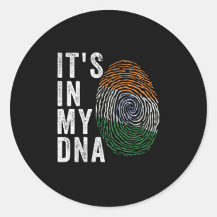 It's In My DNA - India Flag Classic Round Sticker