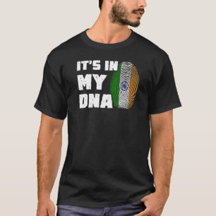 It's In My DNA India Flag Fingerprint Men Women T-Shirt