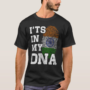 It's In My DNA Indian Fingerprint Proud India Flag T-Shirt