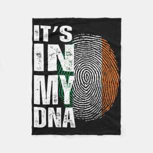 It's In My Dna Ireland Irish Flag Gifts Men Women Fleece Blanket