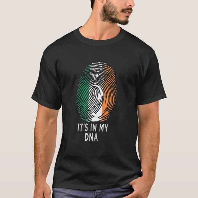 IT's IN MY DNA Irish Roots Ireland Flag T-Shirt (Front)