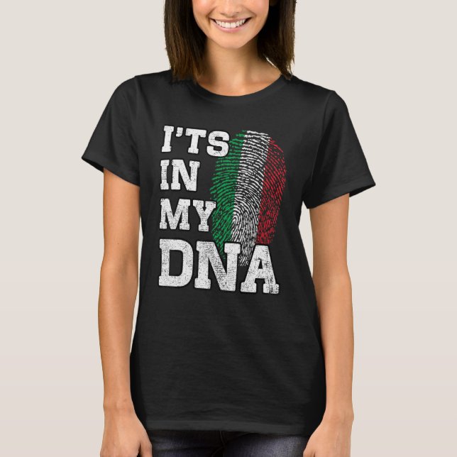 It's In My DNA Italian Fingerprint Proud Italy Fla T-Shirt (Front)