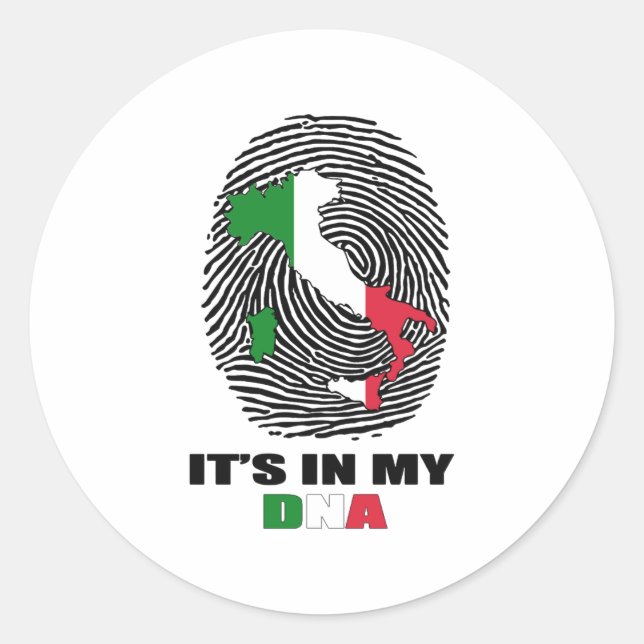 It's In My DNA Italy Patriotic Proud Italian Classic Round Sticker (Front)