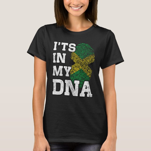 It's In My DNA Jamaican Fingerprint Proud Jamaica  T-Shirt (Front)