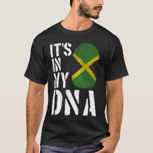 It's In My DNA Jamaican Flag Fingerprint BHM Afro  T-Shirt