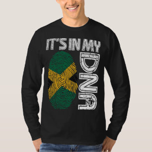 It's In My DNA Jamaican Flag Fingerprint BHM Afro  T-Shirt
