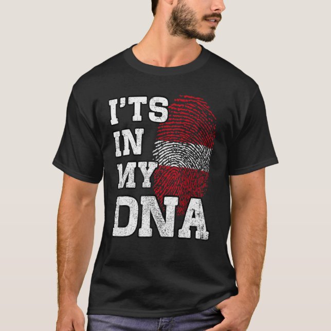 It's In My DNA Latvian Fingerprint Proud Latvia Fl T-Shirt (Front)
