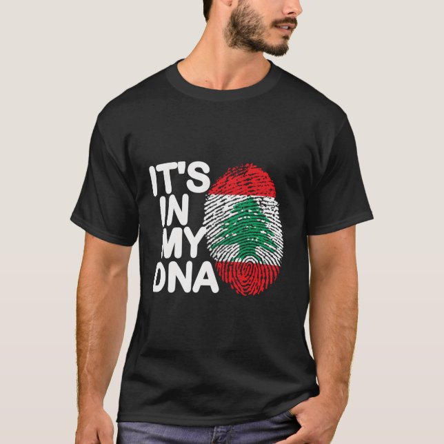 It'S In My Dna Lebanon Flag Lebanese Roots Lebanon T-Shirt (Front)