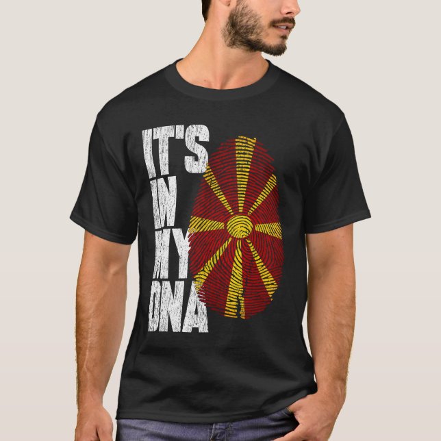 It's In My DNA Macedonian Proud Macedonia Flag T-Shirt (Front)
