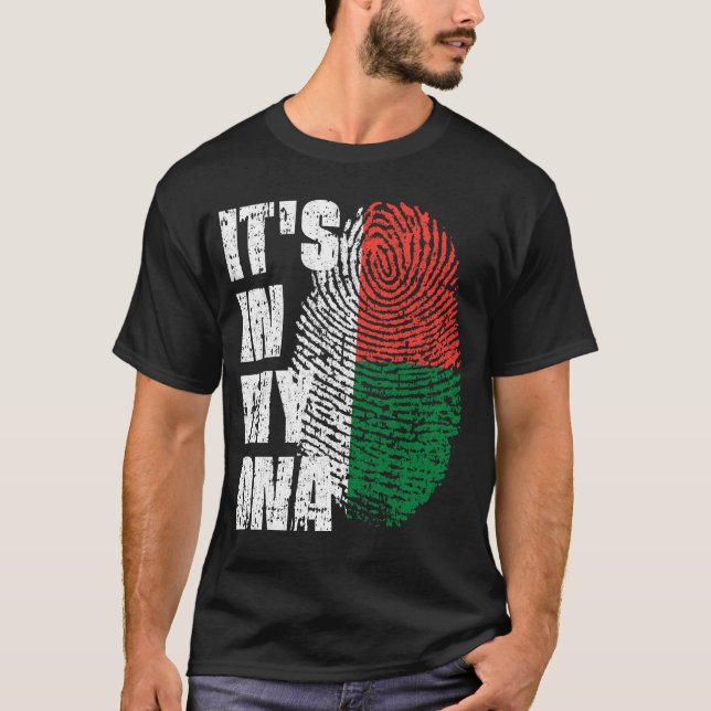 IT'S IN MY DNA Madagascar Flag Boy Girl Gift T-Shirt (Front)