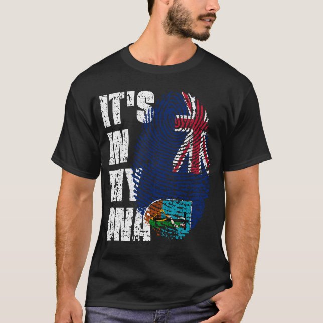 IT'S IN MY DNA Montserrat Flag Boy Girl Gift T-Shirt (Front)