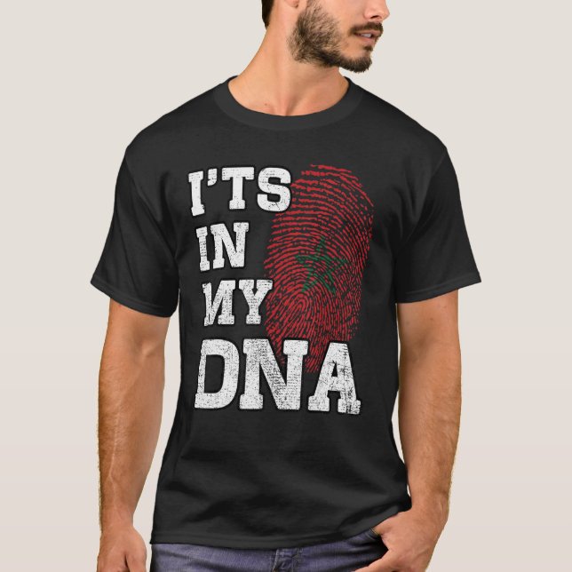 It's In My DNA Moroccan Fingerprint Proud Morocco  T-Shirt (Front)