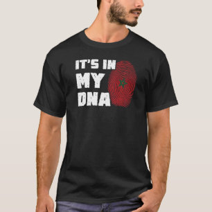 It's In My DNA Morocco Flag Fingerprint Men Women T-Shirt