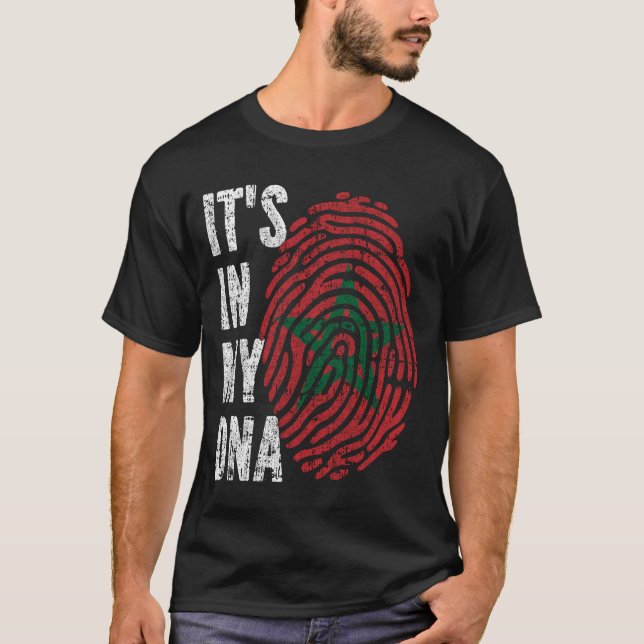 IT'S IN MY DNA Morocco Flag Men Women Kids T-Shirt (Front)