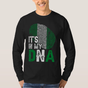 It's In My Dna Nigeria Flag Fingerprint Patriotic T-Shirt