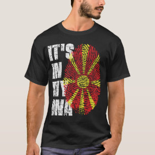 IT'S IN MY DNA North Macedonia Flag Boy Girl Gift T-Shirt