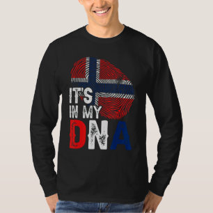 It's In My Dna Norway Flag Fingerprint Patriotic T-Shirt