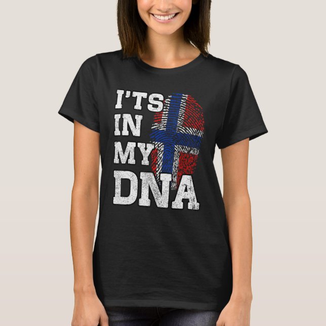 It's In My DNA Norwegian Fingerprint Proud Norway  T-Shirt (Front)