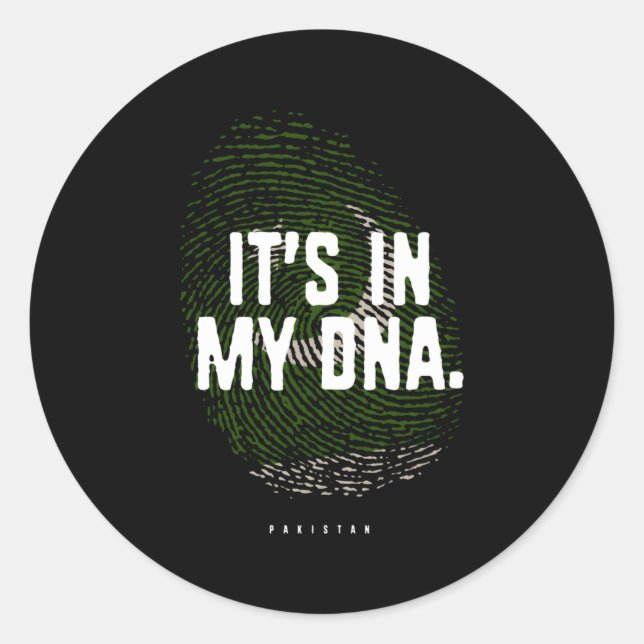 It'S In My Dna Pakistan Flag Pakistani Roots Classic Round Sticker (Front)