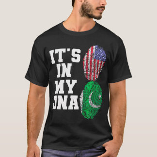 It's In My Dna Pakistan Flag Usa Flag Pakistani Wi T-Shirt