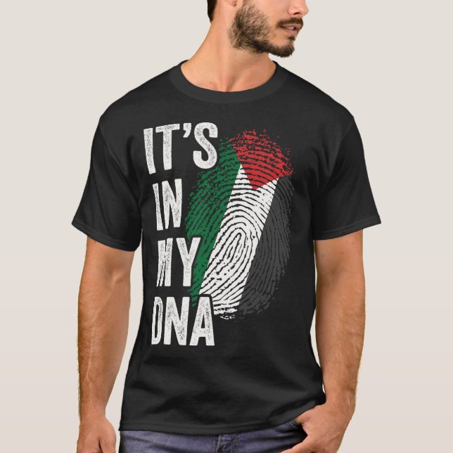 ITS IN MY DNA Palestine Flag Palestinian Roots Pri T-Shirt (Front)