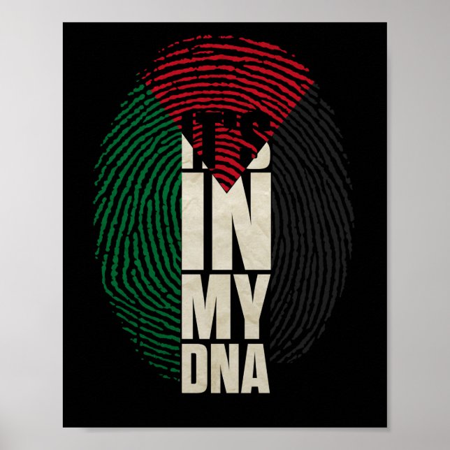 It's In My DNA Palestinian Arabic Palestine Flag Poster (Front)