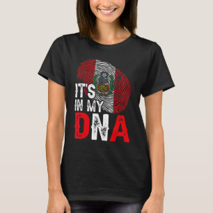 It's In My Dna Peru Flag Fingerprint Patriotic T-Shirt