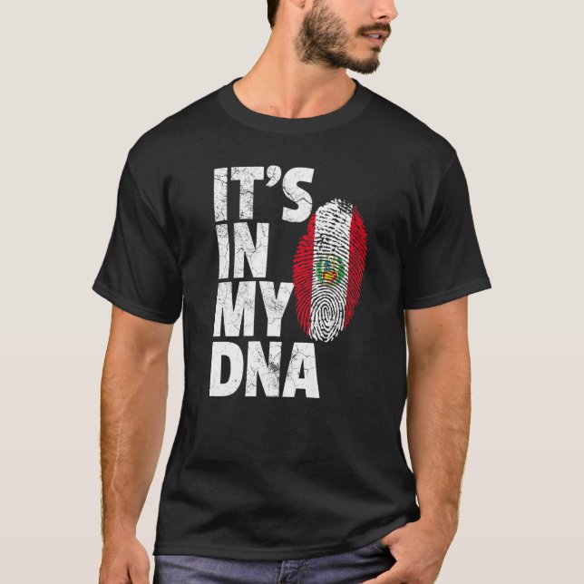 It's In My Dna Peruvian Peru Flag   Souvenir T-Shirt (Front)