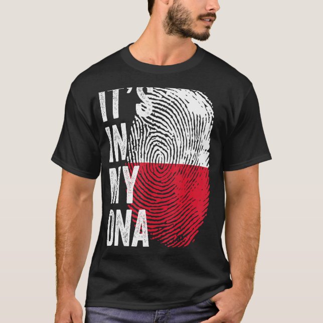 It's In My Dna Polish Flag Poland Soccer Team T-Shirt (Front)