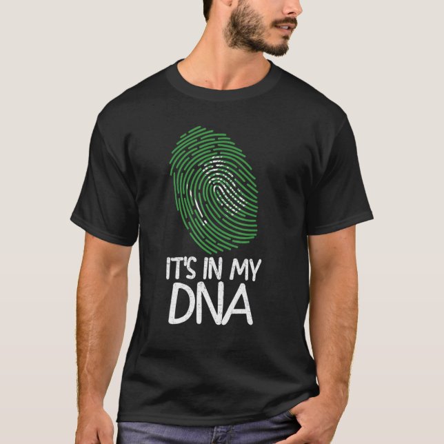 It's In My DNA  Proud Saudi Flag Fingerprint T-Shirt (Front)