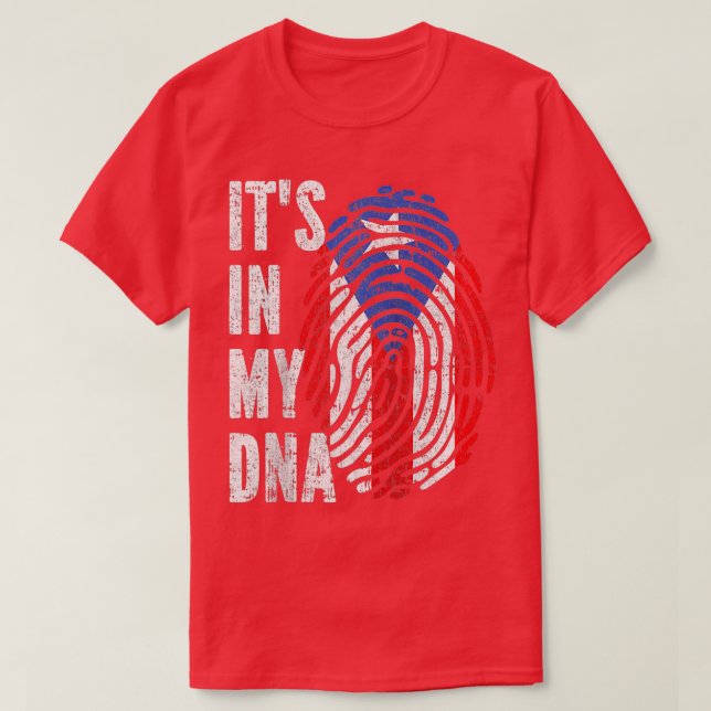 ITS IN MY DNA Puerto Rico Flag Puerto Rican Raglan T-Shirt (Design Front)