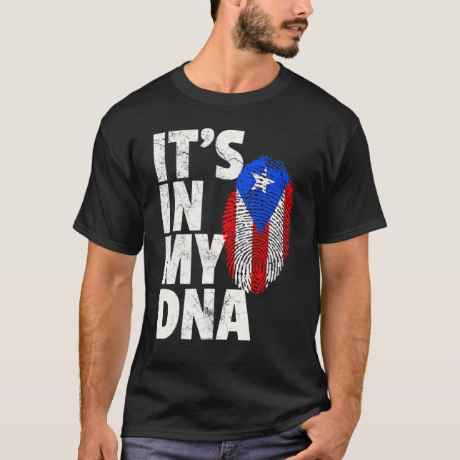 It's In My Dna Puerto Rico Rican Flag  Men Women K T-Shirt (Front)