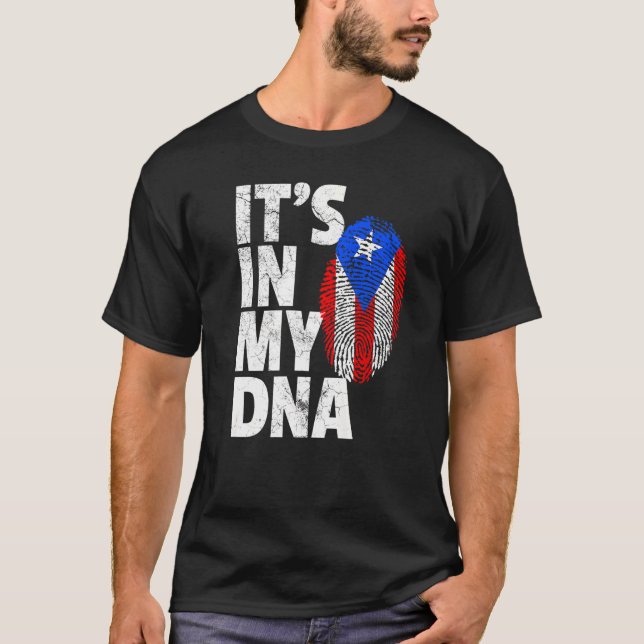 It's In My Dna Puerto Rico Rican Flag   Men Women T-Shirt (Front)