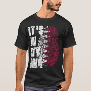 IT'S IN MY DNA Qatar Flag Boy Girl Gift T-Shirt