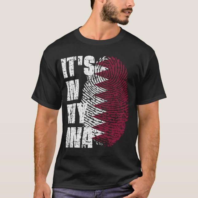 IT'S IN MY DNA Qatar Flag Boy Girl Gift T-Shirt (Front)