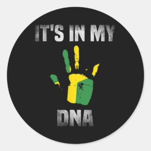 It's In My Dna Quote Jamaican Flag Jamaica For Men Classic Round Sticker