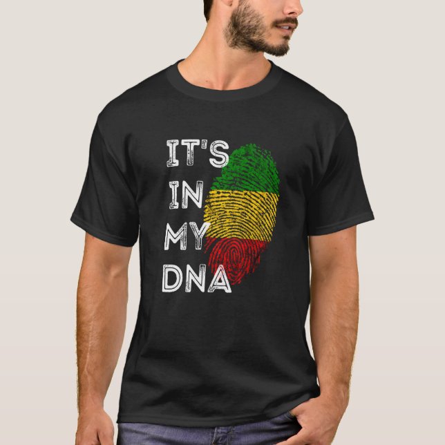 It's In My Dna Rasta Reggae Roots Jamaican Pride R T-Shirt (Front)