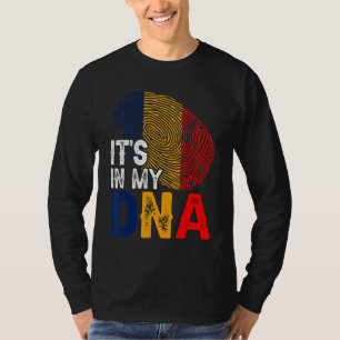 It's In My Dna Romania Flag Fingerprint Patriotic T-Shirt