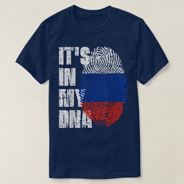 IT'S IN MY DNA Russia Flag Russian  T-Shirt (Design Front)