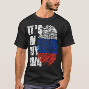 IT'S IN MY DNA Russian Flag Boy Girl Gift T-Shirt