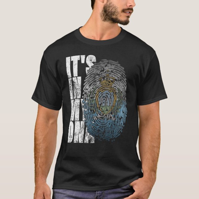 It's In My Dna San Marino Graphic For Men Sammarin T-Shirt (Front)