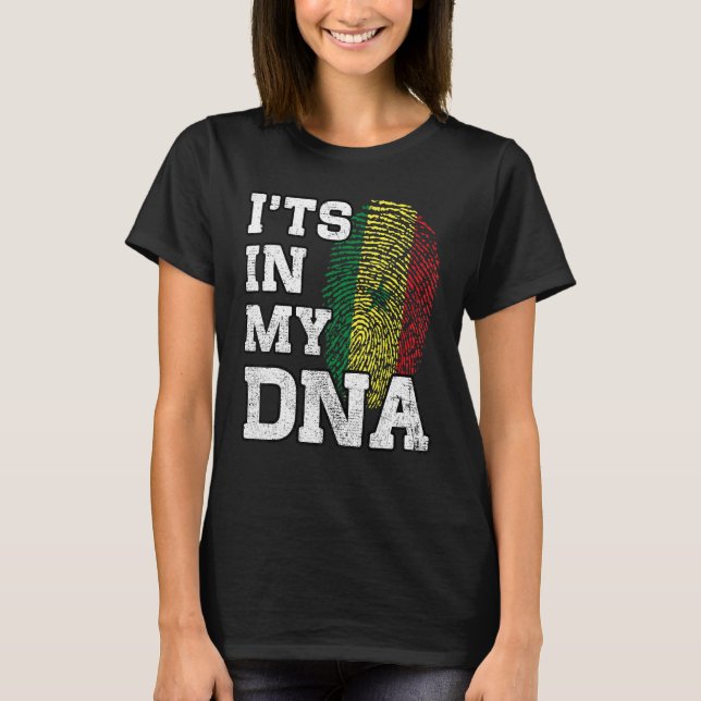 It's In My DNA Senegalese Fingerprint Proud Senega T-Shirt (Front)