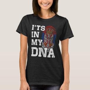 It's In My DNA Serbian Fingerprint Proud Serbia Fl T-Shirt