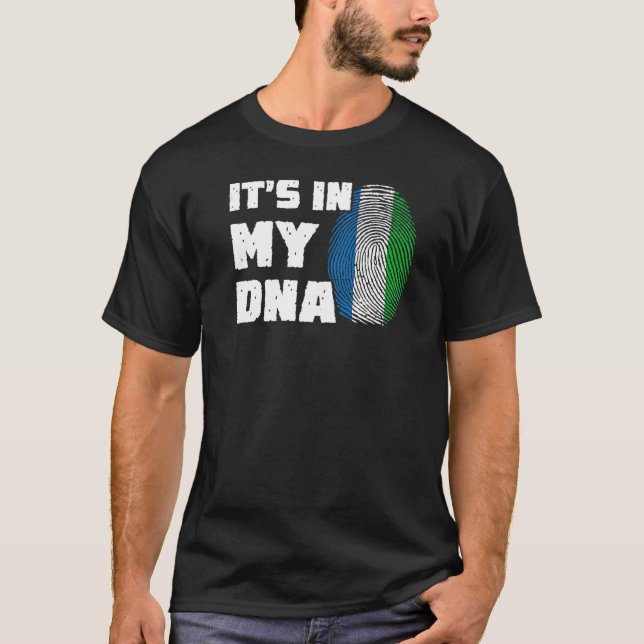 It's In My DNA Sierra Leone Flag Fingerprint Men W T-Shirt (Front)