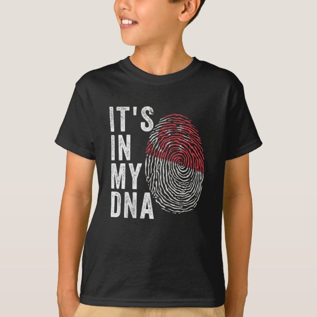 It's In My DNA - Singapore Flag T-Shirt (Front)