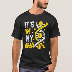 It's In My Dna Softball Sport Players Fans Team T-Shirt