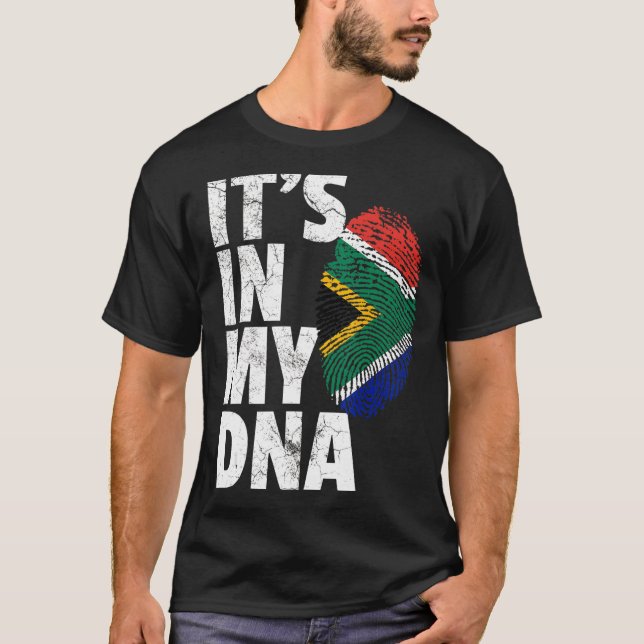 It's In My Dna South African Africa Flag T-Shirt (Front)
