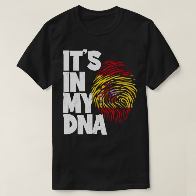 ITS IN MY DNA Spain Flag Men Women Kids 1 T-Shirt (Design Front)