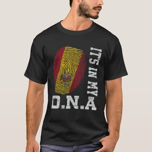 It's In My DNA Spanish Fingerprint Proud Spain Fla T-Shirt (Front)