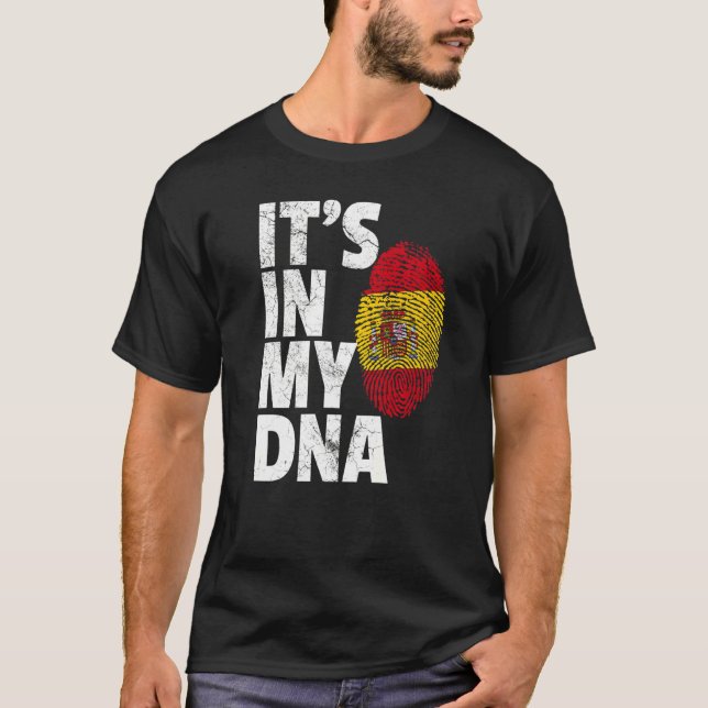 It's In My Dna Spanish Spain Flag   Men Women T-Shirt (Front)